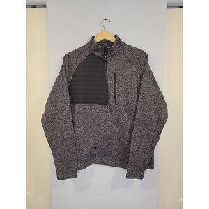 NRA TACTICAL PADDED SHOOTING SHOULDER‎ GRAY KNIT SWEATER 1/4 ZIP SZ L